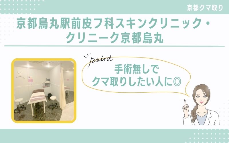 手術をせずにクマ取りしたいなら京都烏丸駅前皮フ科スキンクリニック・クリニーク京都烏丸