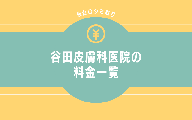 谷田皮膚科医院仙台院のシミ取りの料金一覧