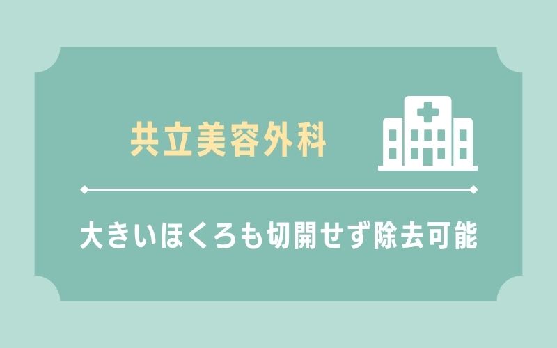 共立美容外科 大きいほくろも切開せず除去可能